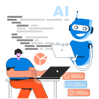 Human working with AI technology - Sourcenet Technology